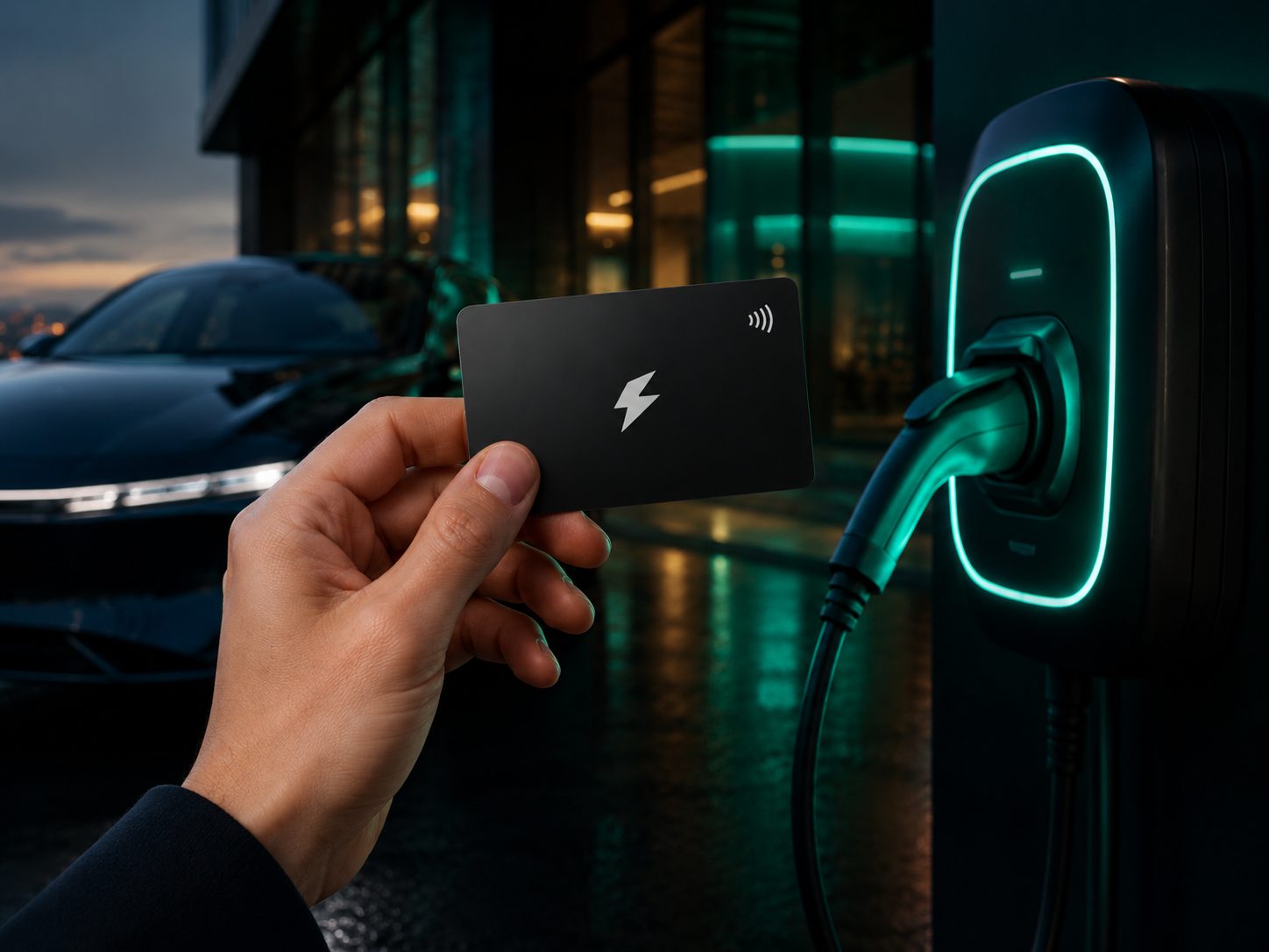 Gebrandete BrandCharge Ladekarte im Markenlook
